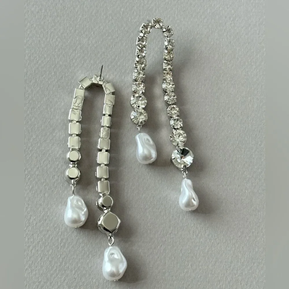 rhinestone drop earrings A779